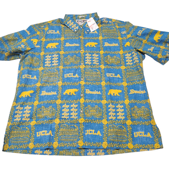 Reyn Spooner University UCLA Bruins Hawaiian Shirt Mens XL Blue Gold NEW NWT - Picture 3 of 15